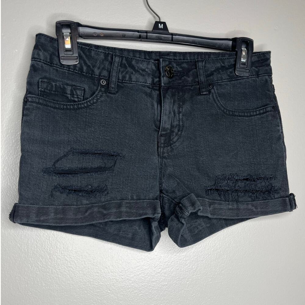 BDG Black Semi Distressed Mid Rise Shortie Trendy Basic Womens Shorts Size 26